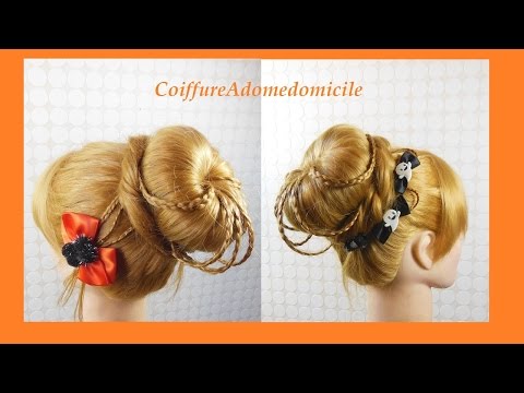 Coiffure Halloween Chignon Haut | Halloween Hairstyle Top Bun | Peinado Para Halloween