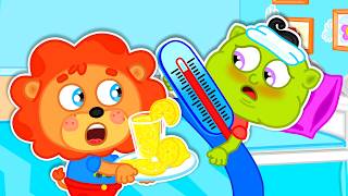 Aslan Yavrusu Kışın Daha Sıcak Giyinin Çocuklar Için Çizgi Film