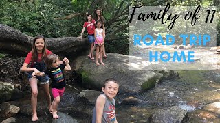 Large Family Vlog || Road Trip Home || Sliding Rock in North Carolina