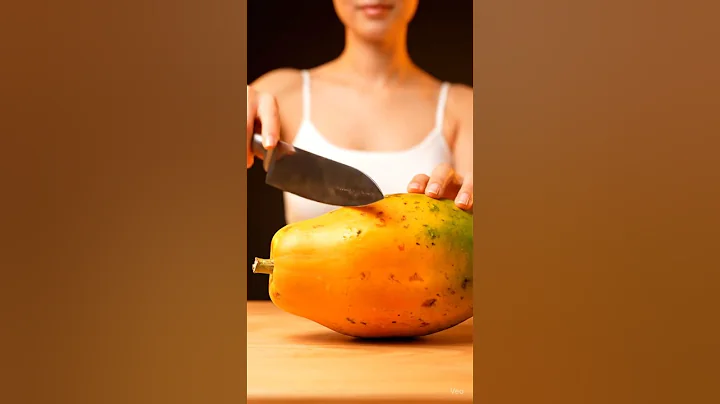 ASMR Papaya Cutting & Satisfying Sounds 🍈 Juicy Tropical Fruit Video #asmr #relaxing #satisfying