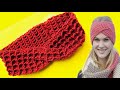 بندانه للشعر كروشية غرزة الوافل🧶 headband crochet waffle stitch