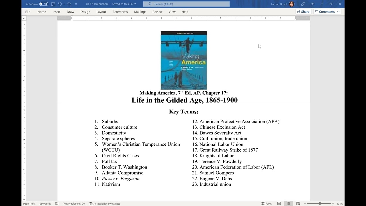 Making America, 7th Ed. AP, Chapter 17: Life in the Gilded Age, 1865-1900