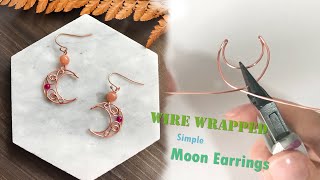 Wire wrapped jewelry:Moon earrings tutorial