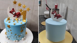 2Kg Butter Scotch Eggless Birthday Cake Moon Design|Moon Birthday Cake |Amazing Decoration Moon Cake