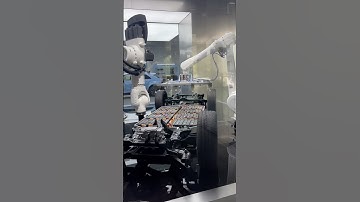 Robotic assembly of EV car battery #battery #automobile #cars #robot