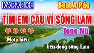 Tìm Em Câu Ví Sông Lam Beat A Páo Karaoke Rumba Tone Nữ | Beat Hay Dễ Hát | PVQ Karaoke