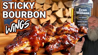 Sticky Bourbon Wings | Grilled Chicken Wings Recipe
