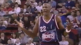 Clyde Drexler Rockets 25pts 7asts 3stls vs Sonics (1998)