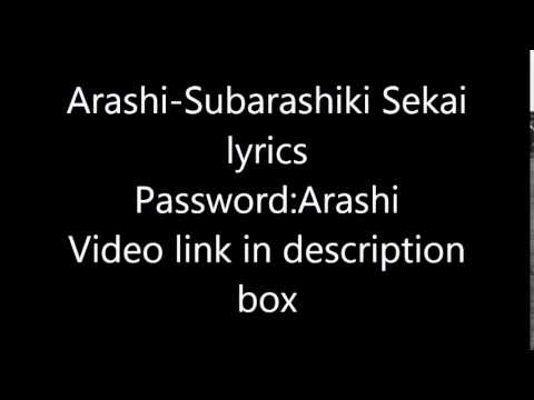 Arashi Subarashiki Sekai Lyrics Password Arashi Youtube
