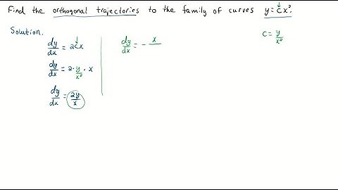 Find the equation of the orthogonal trajectories to the given family of curves. y=c x^3