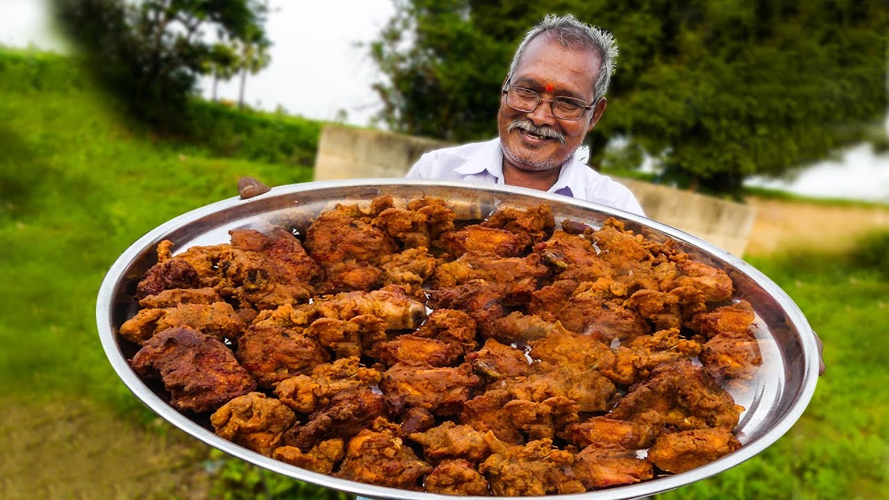 Wow Grandpa Making Crispy Chicken Pakora #Chicken Pakoda Making | STREET FOOD