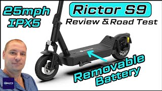 Rictor S9: A 25mph IPX5 Budget E-Scooter With A Removable Battery!