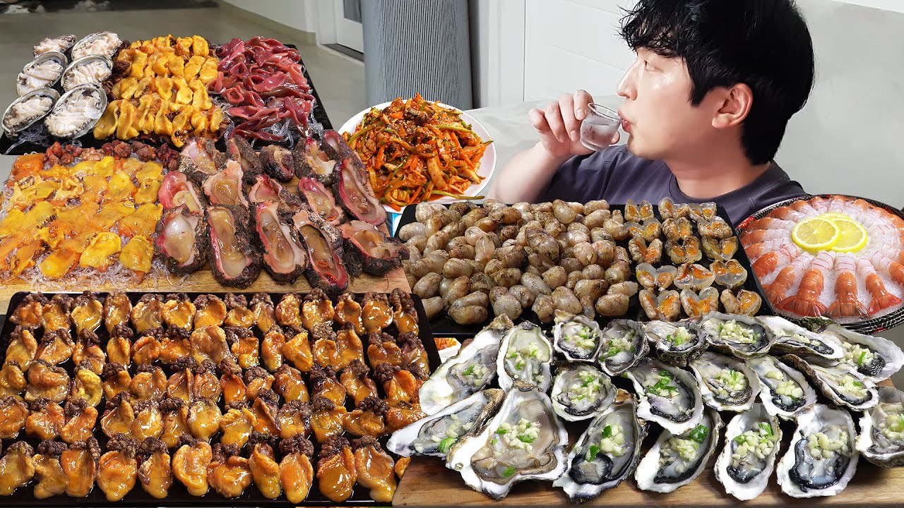 Коллекция ароматных мукбангов с морепродуктами ASMR REALSOUND EATING SHOW