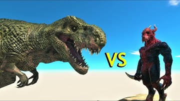 T-rex vs kozarog 5 round no cut animal revolt battle simulator