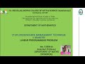 RMT -LINEAR PROGRAMMING /S.Rekha/AP/Maths/DRSNSRCAS