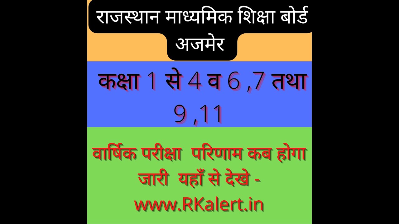 RBSE 6,7,9,11 result 2022 ,RBSE Class 9&11 Result Vaarshik Pariksha 2022,Class 11 Result 2022
