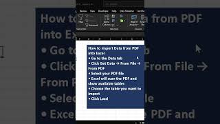 Import PDF Tables into Excel ⚡ No Copy Paste Needed #excel #spreadsheetmagic #dataanalysis