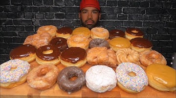 (ASMR NO TALKING) DONUTS CHALLENGE MUKBANG