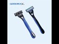 Mens disposable razor with four blade back opened 7002