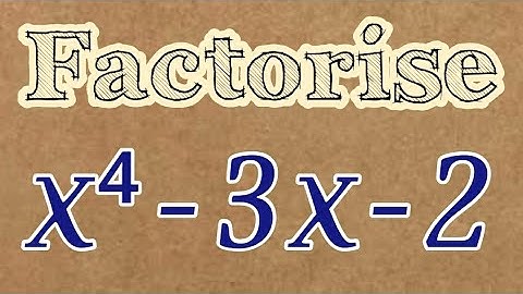 x^4-3x-2#factorised #উৎপাদকে বিশ্লেষণ #IX#DpmSir