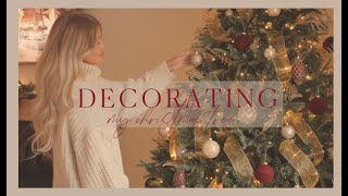 DECORATING MY CHRISTMAS TREE 2021 | champagne, gold & burgundy🎄✨