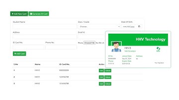 Php & Mysql - Generator ID card source code