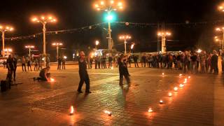 Fireshow + фейерверк на площади Победы, Витебск 17.08.2012