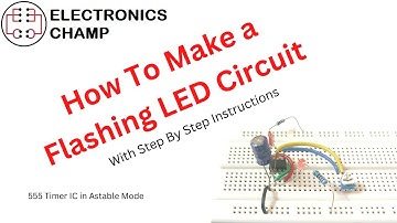 How To Make a Flashing LED Circuit | 555 Timer IC in Astable Mode | Astable Multivibrator
