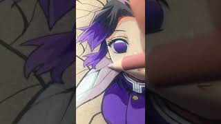 Shinobu Kocho Drawing | Kimetsu No Yaiba | Prisma Art #Shorts