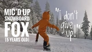 “I won’t give up!” 5 y/o snowboard girl