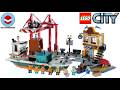 Lego city 60422 seaside harbor with cargo ship  lego speed build review