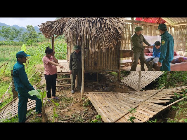 The police came to check the scene where the husband destroyed the house, and arrested the husband class=