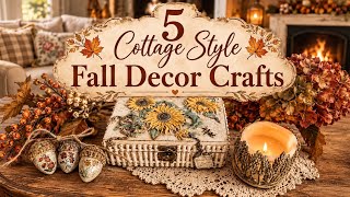5 Cozy Cottage Fall Decor Crafts | Thrift Flips using IOD & Redesign Moulds & Transfers