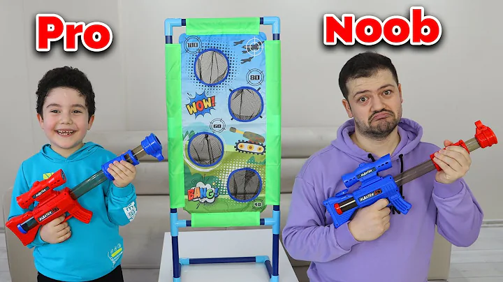 Yusuf and Dad play with Shooting Games | Pro-Noob
