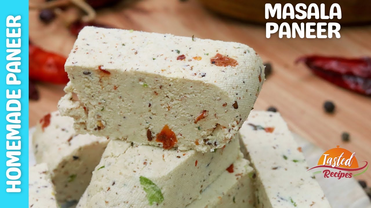 Homemade Masala Paneer - How to Make Paneer At Home with Vinegar | Tasted Recipes