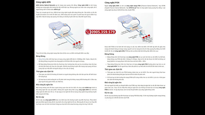 So sánh công nghệ mạng cáp quang aon và gpon năm 2024