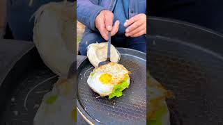 Chinese Burger Old man fried eggs