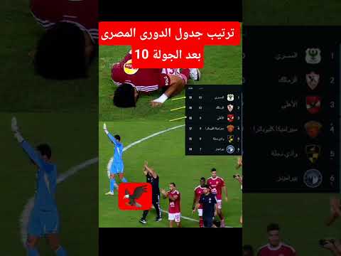 ترتيب جدول الدورى المصرى بعد الجولة 10