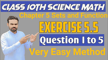 10th Class Science Mathematics  Chapter 5 Exercise 5.5  Question 1 to 5