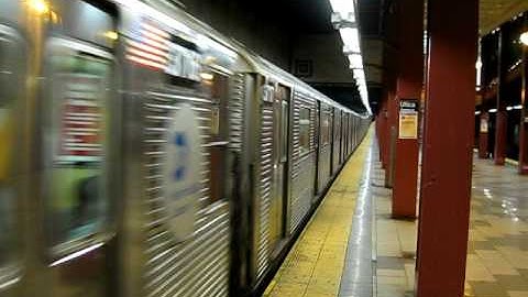 R32 C and R46 A Trains Leaving Utica Avenue
