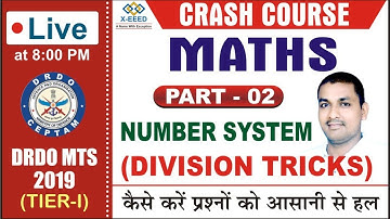 DRDO MTS - Crash Course - Maths Class - 8 (Number System Part-1 Division )By Vivek Pand Part - 2