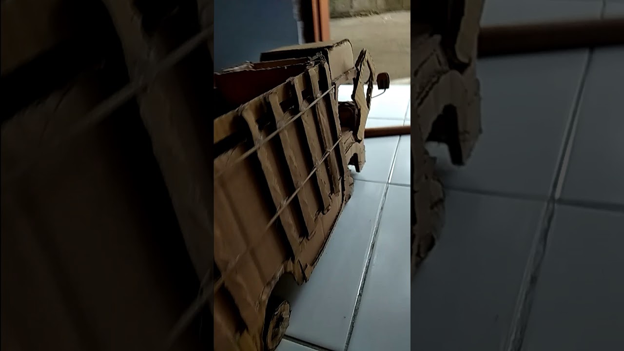 Review miniatur  truk  isuzu  giga  dari  kardus oleng YouTube