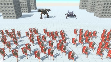 S.P.I.D.E.R. and B.O.S.S. vs 100 Humans ARBS Animal Revolt Battle Simulator