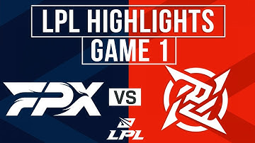FPX vs NIP Highlights Game 1 | LPL 2025 Split 2 Playoffs | FunPlus Phoenix vs Ninjas in Pyjamas