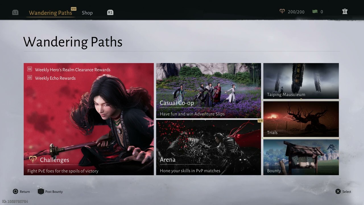 Where Winds Meet - Wandering Paths Menu (New)