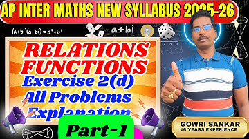 AP Inter Maths 2025-26 New Syllabus|| Chapter-2||Relations and Functions||Exercise 2(d)||#viralvideo
