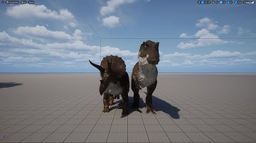 Experimenting With Evrima In Unreal Engine 5 | Triceratops Test #3 (Adjusted Size Comparison)