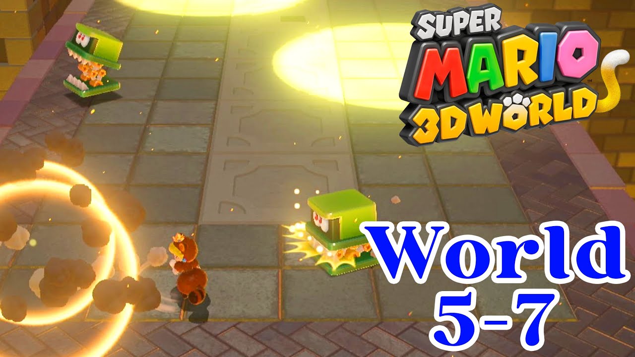 Super Mario 3D World Gameplay - World 5-7 Searchlight Sneak (100% Green Stars & Stamp)
