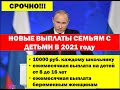 НОВЫЕ ВЫПЛАТЫ СЕМЬЯМ С ДЕТЬМИ В 2021 г. Ежемесячные выплаты на детей до 16 лет и беременным женщинам