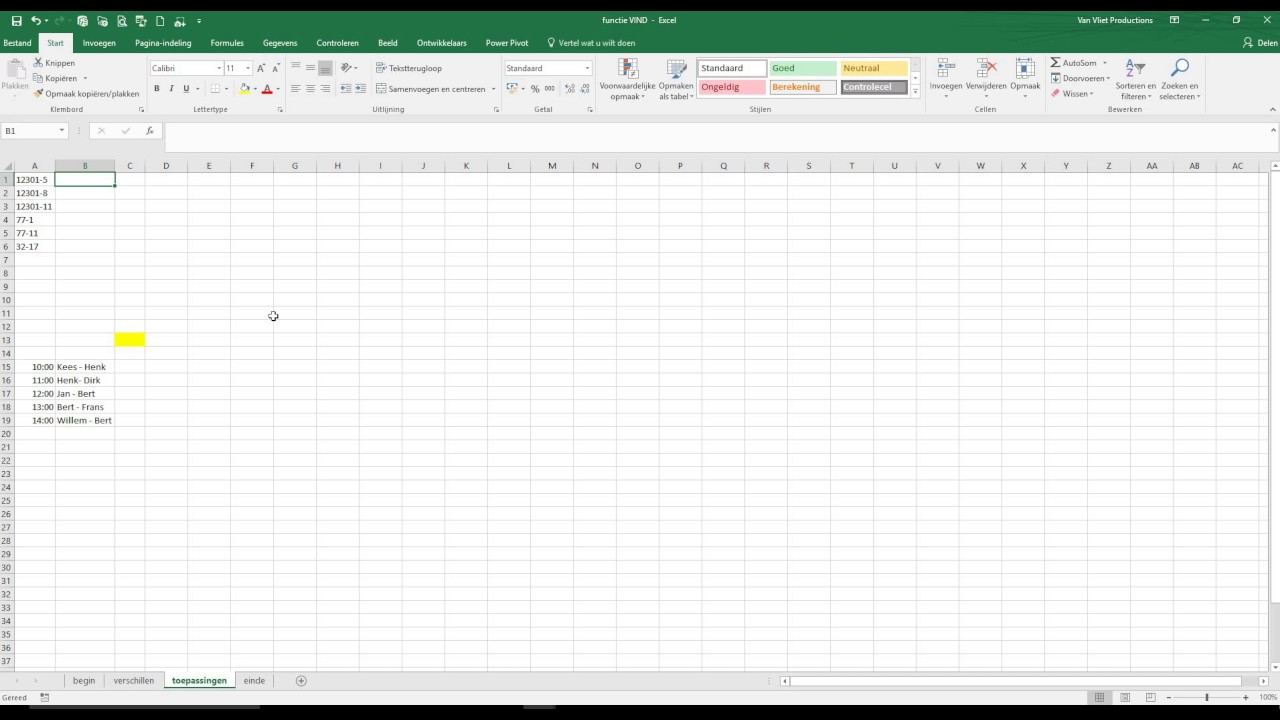 New Update De functie VIND in Excel 2016